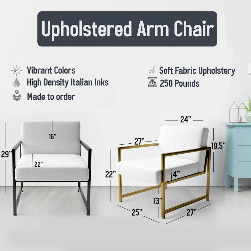 Fauteuil d'appoint floral capitonné en vitrail blanc