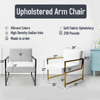Fauteuil d'appoint floral capitonné en vitrail blanc
