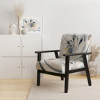 Fauteuil d'appoint floral capitonné en vitrail blanc