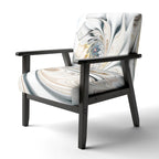 Fauteuil d'appoint floral capitonné en vitrail blanc