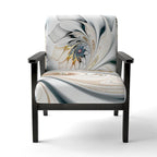 Fauteuil d'appoint floral capitonné en vitrail blanc