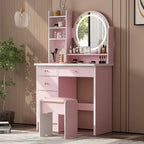 Coiffeuse 31,5 W avec tabouret et miroir lumineux LED