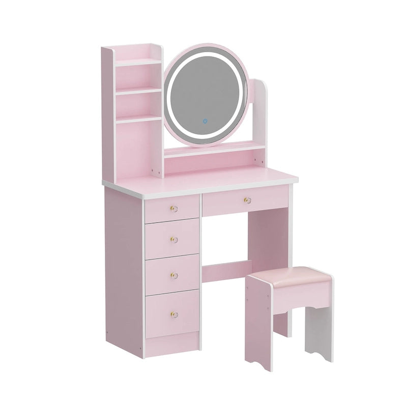 Coiffeuse 31,5 W avec tabouret et miroir lumineux LED