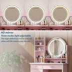 Coiffeuse 31,5 W avec tabouret et miroir lumineux LED