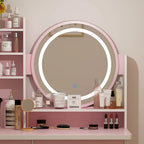 Coiffeuse 31,5 W avec tabouret et miroir lumineux LED