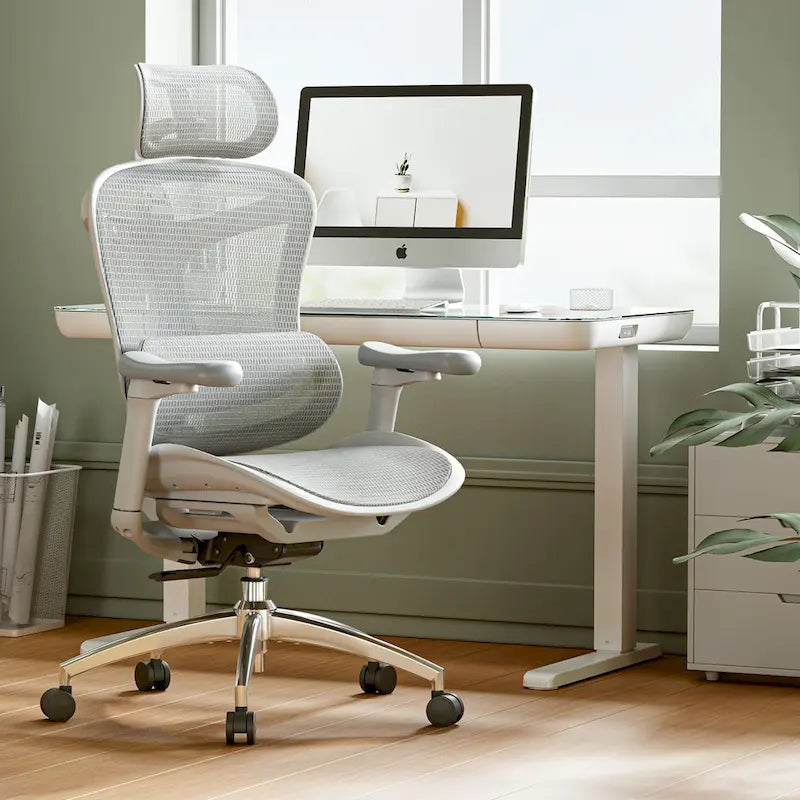 Chaise de Bureau Ergonomique, Support Lombaire Auto-Adaptatif et Accoudoirs à Liaison 3D, Noir - 78*70*125