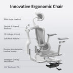 Chaise de Bureau Ergonomique, Support Lombaire Auto-Adaptatif et Accoudoirs à Liaison 3D, Noir - 78*70*125