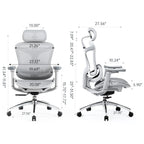 Chaise de Bureau Ergonomique, Support Lombaire Auto-Adaptatif et Accoudoirs à Liaison 3D, Noir - 78*70*125