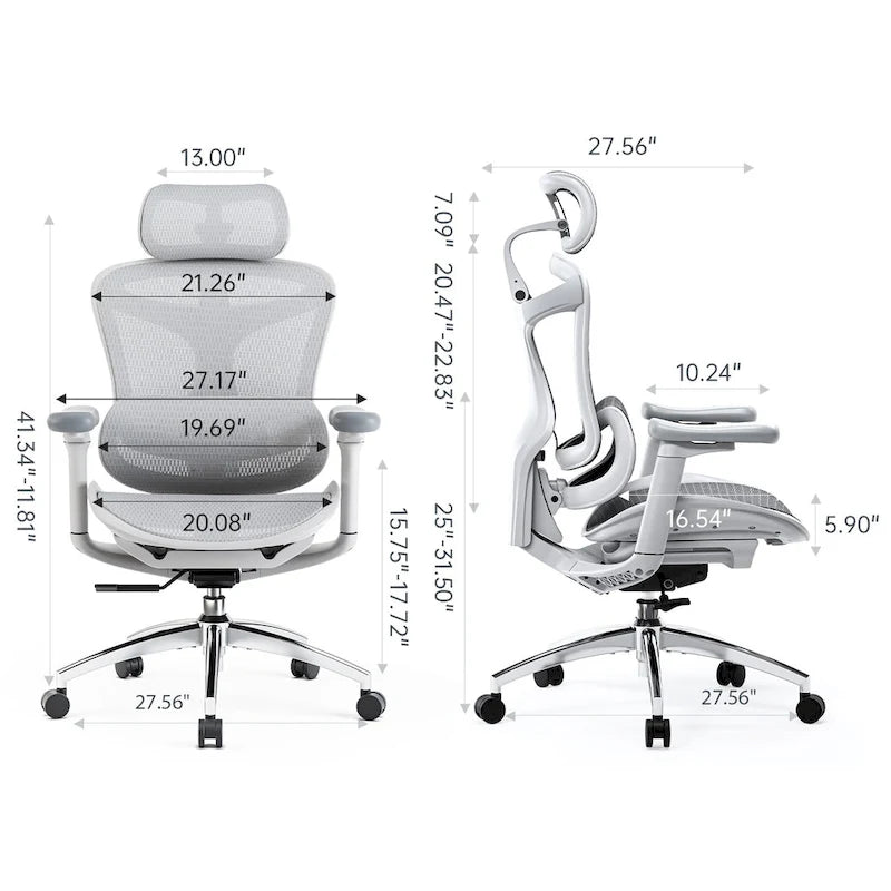 Chaise de Bureau Ergonomique, Support Lombaire Auto-Adaptatif et Accoudoirs à Liaison 3D, Noir - 78*70*125