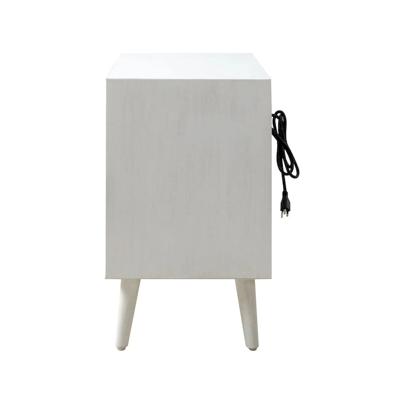 Kay Mid-century Modern 2 - Drawer Nightstand with Built-In Outlets and USB set of 2 by 