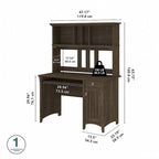 Petit bureau d'ordinateur avec étagère de rangement sur le dessus