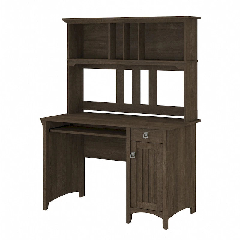 Petit bureau d'ordinateur avec étagère de rangement sur le dessus
