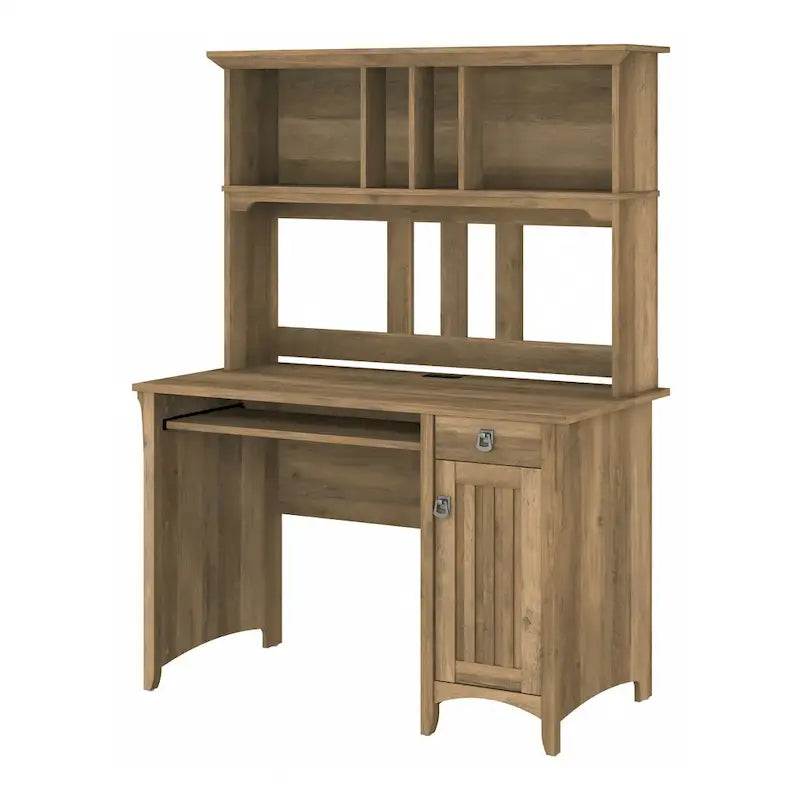 Petit bureau d'ordinateur avec étagère de rangement sur le dessus