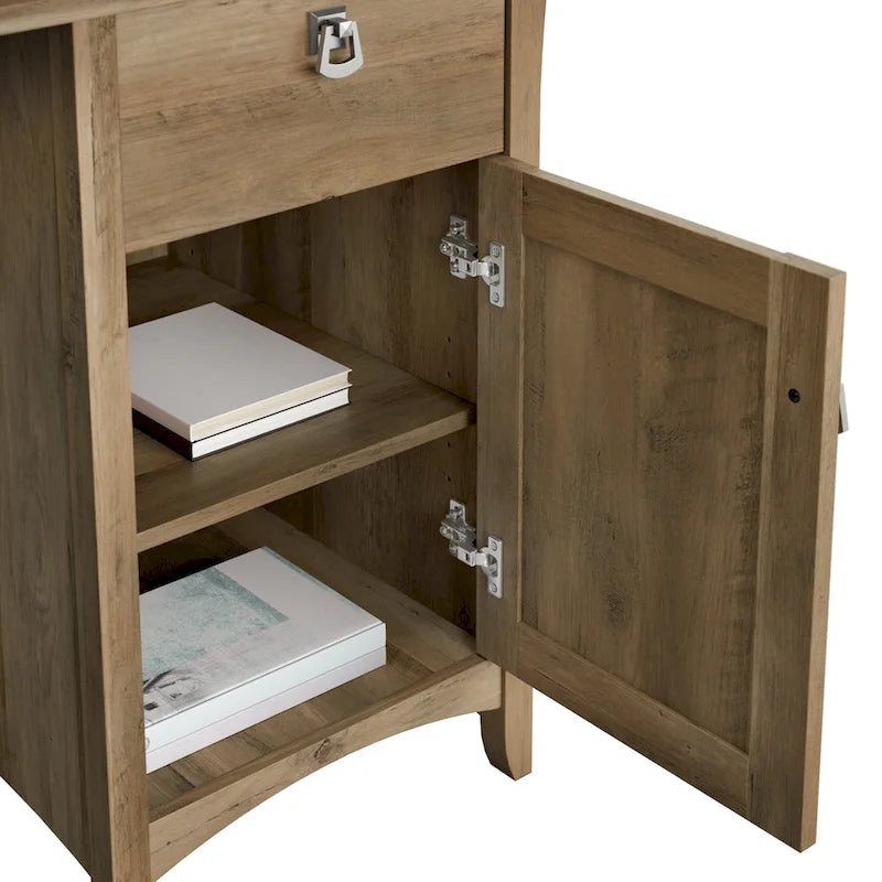 Petit bureau d'ordinateur avec étagère de rangement sur le dessus