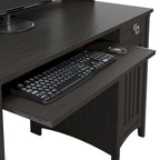 Petit bureau d'ordinateur avec étagère de rangement sur le dessus