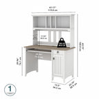 Petit bureau d'ordinateur avec étagère de rangement sur le dessus