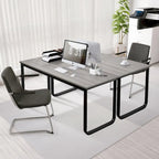 Bureau d'ordinateur moderne en métal noir avec étagères de rangement pour usage personnel