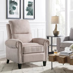 Fauteuil inclinable à dossier basculant, revêtu de chenille, avec repose-pieds fixe