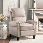 Fauteuil inclinable à dossier basculant, revêtu de chenille, avec repose-pieds fixe