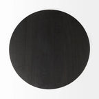 Table d'appoint ronde Maxwell en bois marron foncé avec piédestal en métal noir