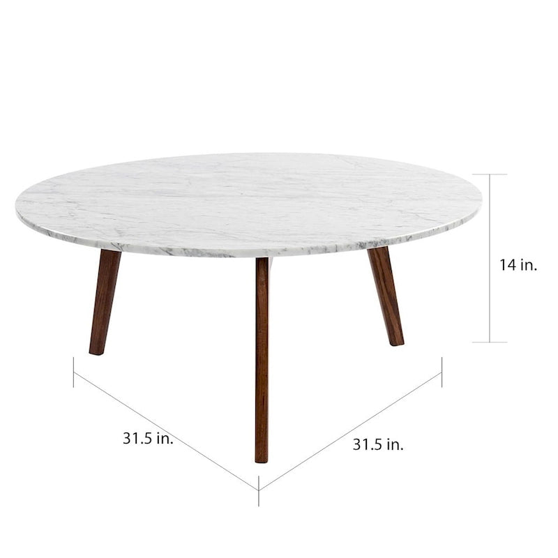 Table basse en marbre italien blanc de Carrare