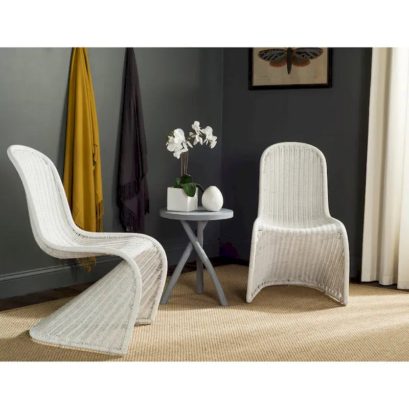 Chaise de salle à manger en osier gris (lot de 2) - 19Lx26Px35H