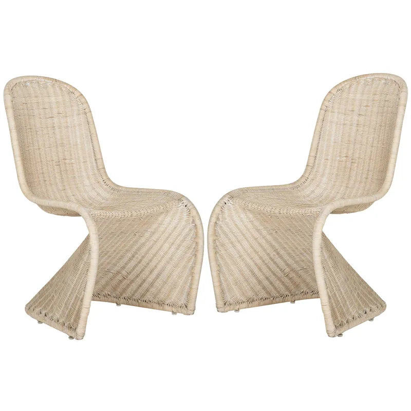 Chaise de salle à manger en osier gris (lot de 2) - 19Lx26Px35H