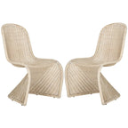 Chaise de salle à manger en osier gris (lot de 2) - 19Lx26Px35H