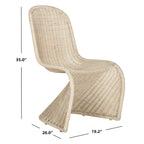 Chaise de salle à manger en osier gris (lot de 2) - 19Lx26Px35H