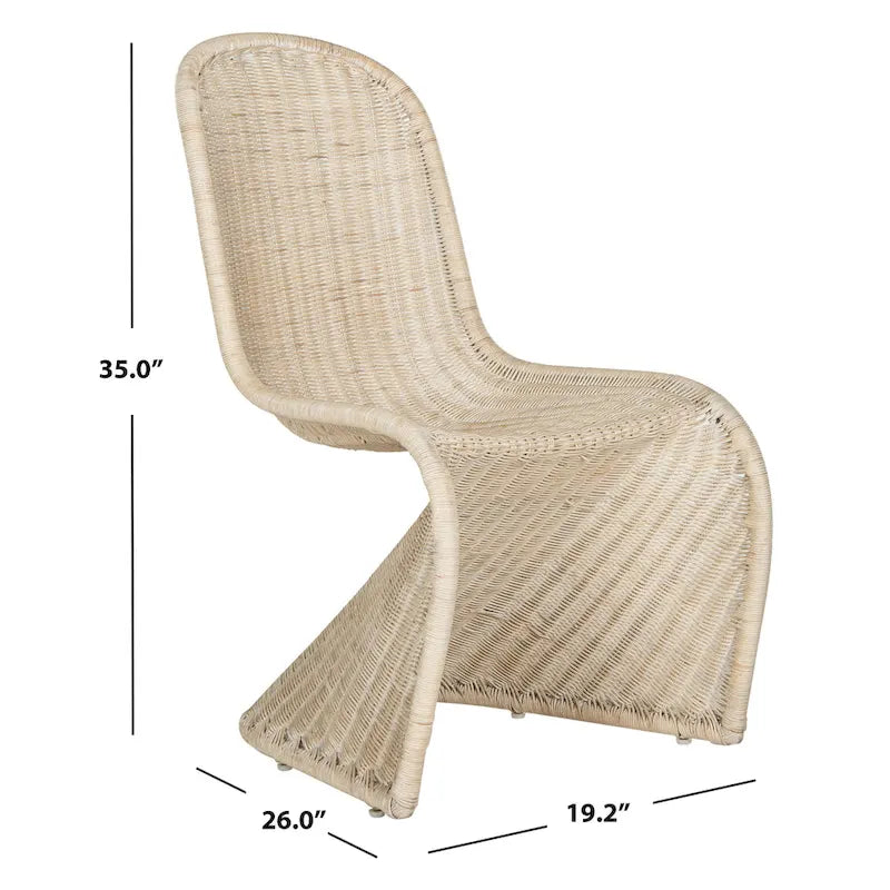 Chaise de salle à manger en osier gris (lot de 2) - 19Lx26Px35H