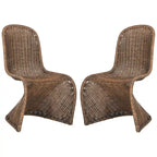 Chaise de salle à manger en osier gris (lot de 2) - 19Lx26Px35H