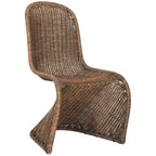 Chaise de salle à manger en osier gris (lot de 2) - 19Lx26Px35H