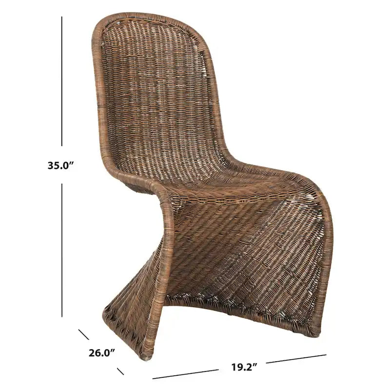 Chaise de salle à manger en osier gris (lot de 2) - 19Lx26Px35H