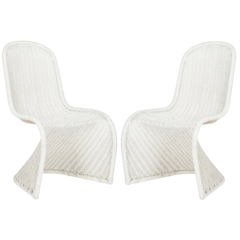 Chaise de salle à manger en osier gris (lot de 2) - 19Lx26Px35H