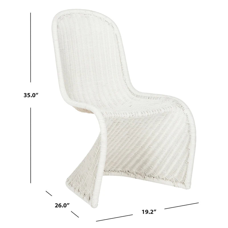 Chaise de salle à manger en osier gris (lot de 2) - 19Lx26Px35H