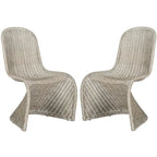 Chaise de salle à manger en osier gris (lot de 2) - 19Lx26Px35H