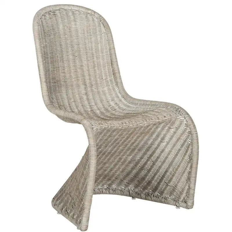 Chaise de salle à manger en osier gris (lot de 2) - 19Lx26Px35H