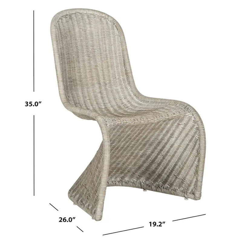 Chaise de salle à manger en osier gris (lot de 2) - 19Lx26Px35H