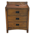 Ensemble de chambre à coucher 3 pièces en bois massif avec rangement, lit Queen