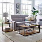 Table basse Caffoz haute avec étagère de rangement