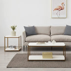 Table basse Caffoz haute avec étagère de rangement
