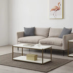 Table basse Caffoz haute avec étagère de rangement