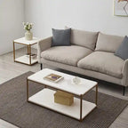 Table basse Caffoz haute avec étagère de rangement