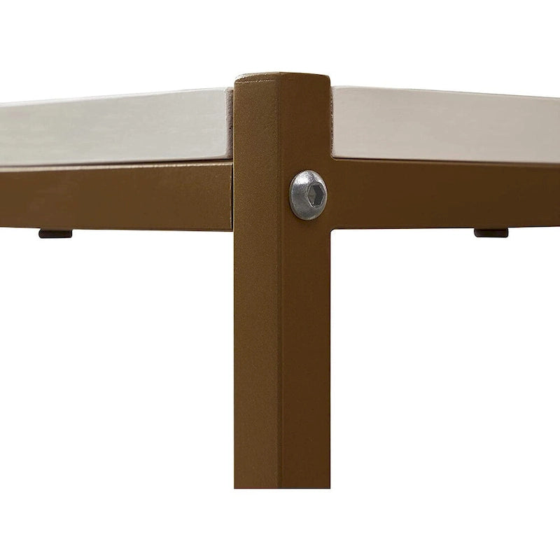 Table basse Caffoz haute avec étagère de rangement