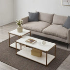 Table basse Caffoz haute avec étagère de rangement