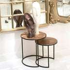 Lot de tables gigognes d'appoint rondes en cuivre