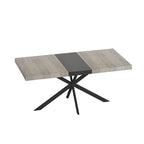Table à manger extensible rectangulaire rétro avec boîte de rangement