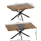 Table à manger extensible rectangulaire rétro avec boîte de rangement