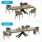 Table de salle à manger extensible de 160-200 cm pour 6 à 8 personnes, table de cuisine moderne