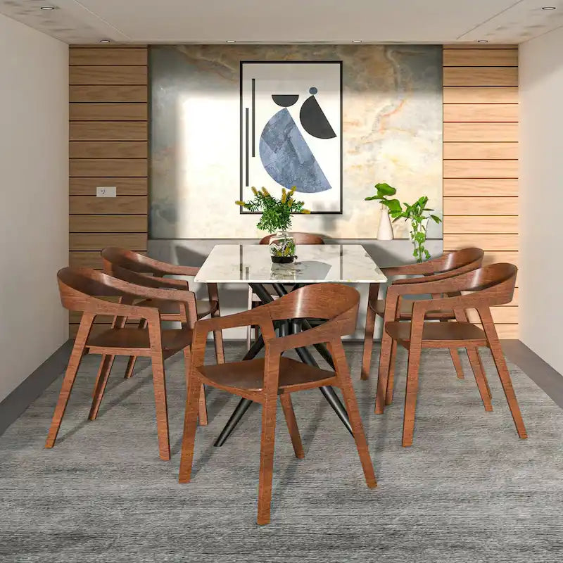 Chaises de salle à manger modernes avec accoudoirs en bois de chêne pour salle à manger, salon et cuisine